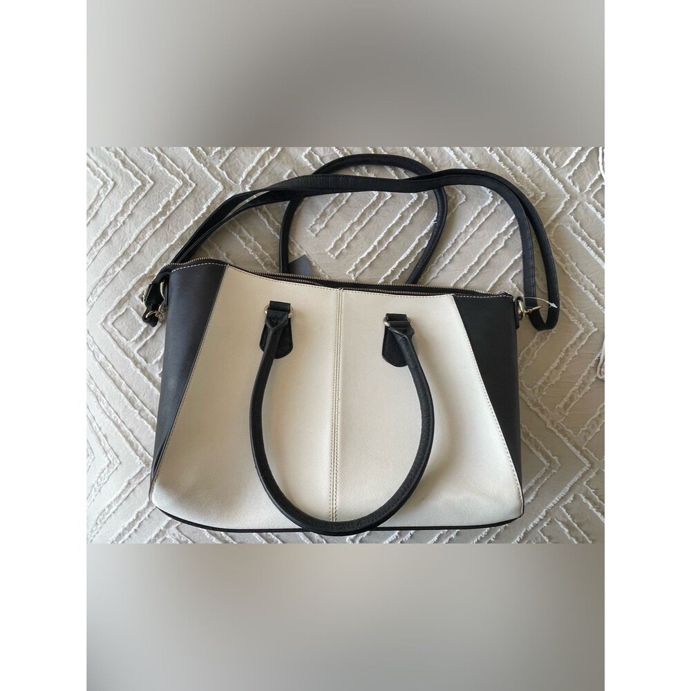 Target Black White Colorblock Tote Shoulder Bag Crossbody Purse Handbag